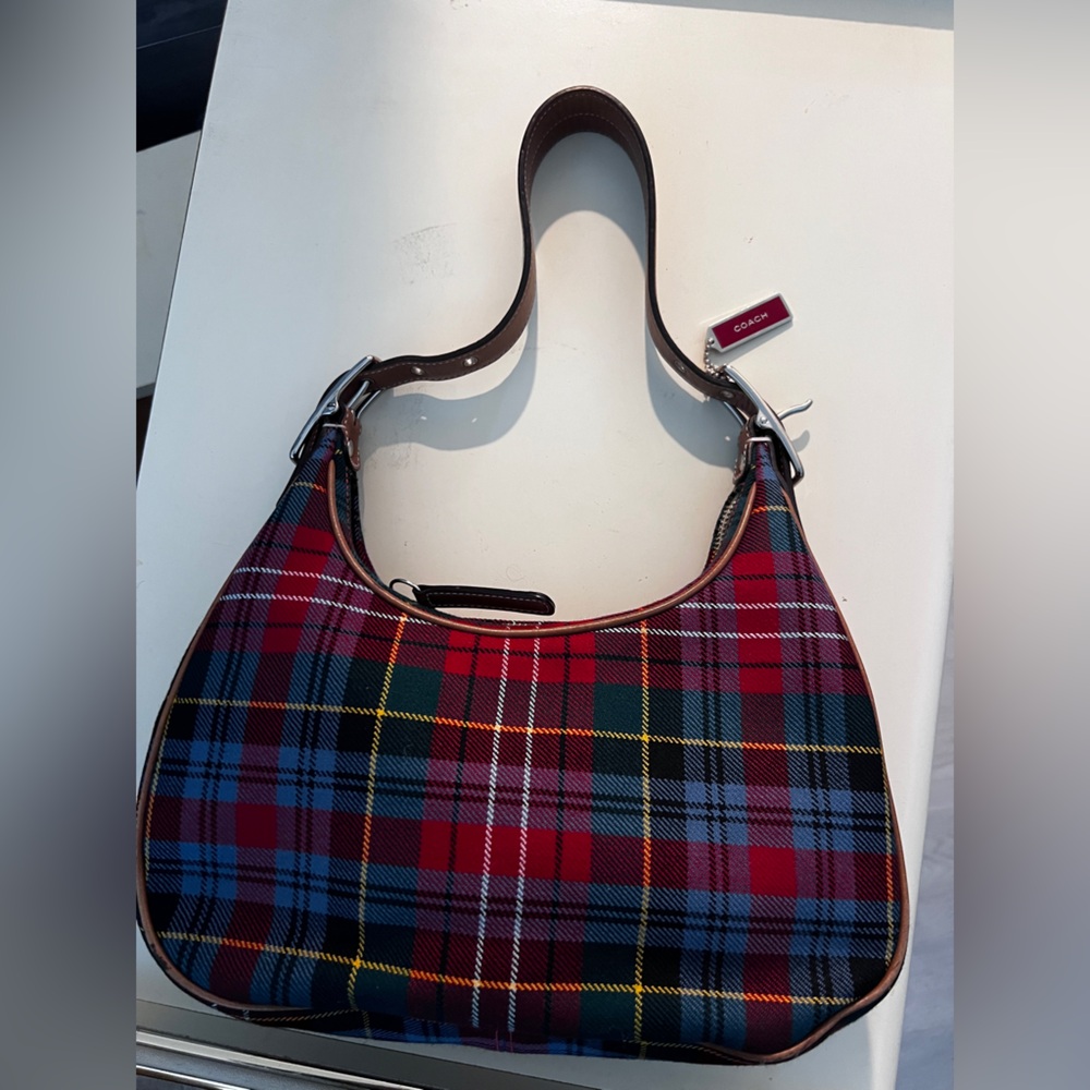 Coach Multicolor Plaid Shoulder Bag